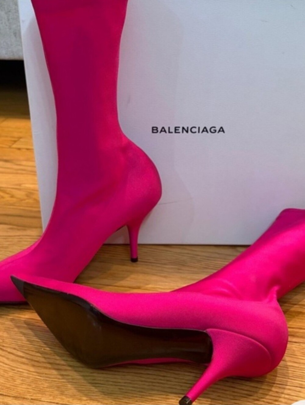 Balenciaga Women’s Pink Stretch Sock Boots